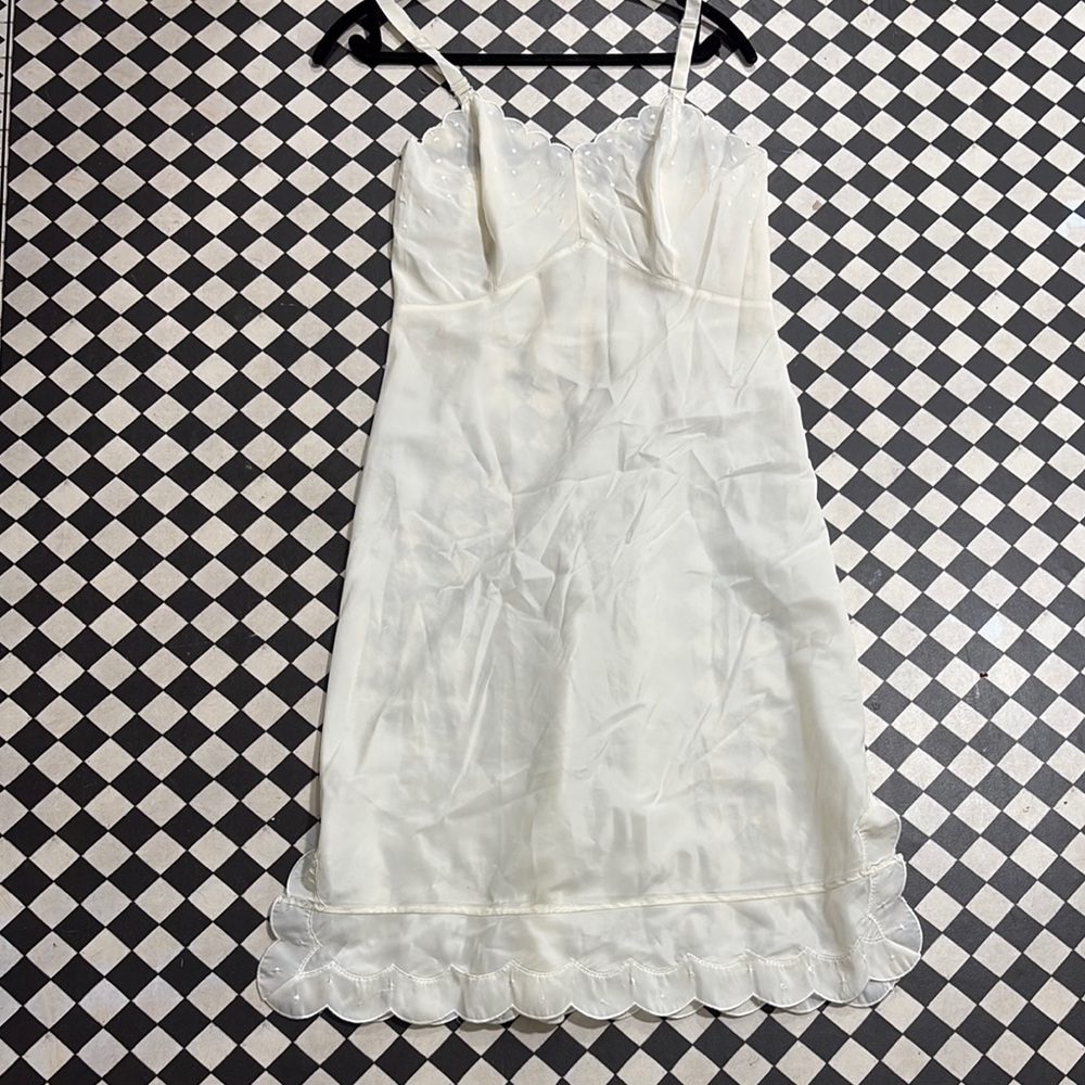 Elegant White Lace Slip Dress vintage